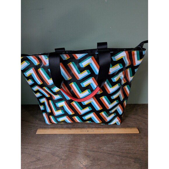 Karl Lagerfeld Paris Geometric Multicolor Tote Bag Purse Excellent Condition - Picture 11 of 15